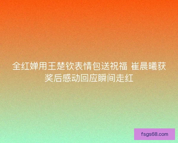 全红婵用王楚钦表情包送祝福 崔晨曦获奖后感动回应瞬间走红